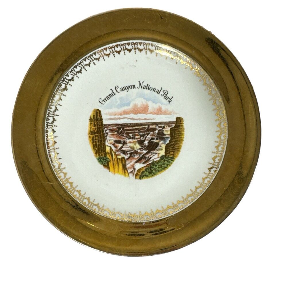 Views of America Grand Canyon National Park Souvenir Collector Plate 22K Gold 7”